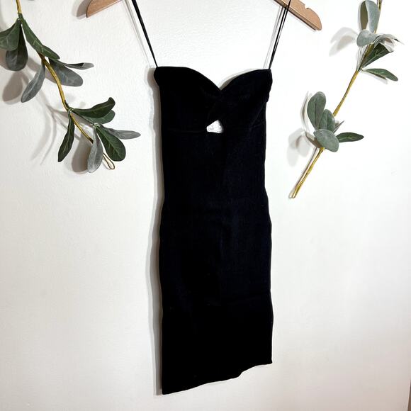 NWT Black Ribbed Strapless Dress - Picture 1 of 6